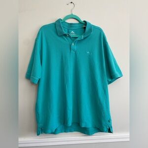 Men’s Tommy Bahama Teal Cotton Polo - XXL
